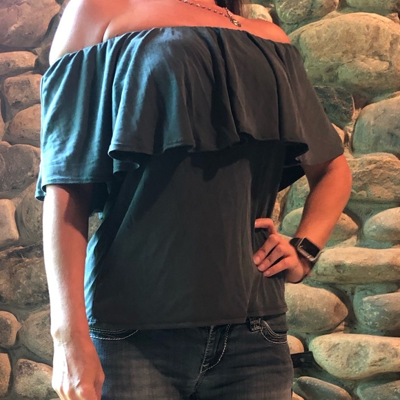 Dark green new peasant top large - Picture 6 of 8